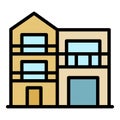 Modern two story house icon color outline vector Royalty Free Stock Photo