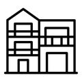 Modern two story house icon, outline style Royalty Free Stock Photo