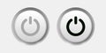 Modern UI design concept featuring two neumorphic power buttons. An elegant interface element for digital controls. Royalty Free Stock Photo