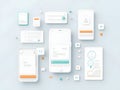 Modern UI UX Design Elements and App Interface Mockups Royalty Free Stock Photo
