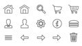 Modern UI UX Outline Icons Set for Web and Mobile Apps Royalty Free Stock Photo