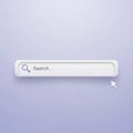 Modern ui web element clean search bar with magnifying glass icon and cursor ready for user input Royalty Free Stock Photo