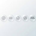 Modern ui web elements set featuring icons for home settings and more clean line art style design for websites Royalty Free Stock Photo