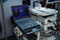 Modern ultrasound machines in clinic laboratory of sonography diagnostics