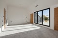 Modern unfurnished white bedroom