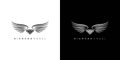 Modern and unique diamond angel logo design Royalty Free Stock Photo