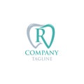 Modern                 and unique letter R  dental Logo Concept Royalty Free Stock Photo