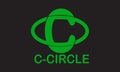 Modern unique minimalist logo c and round circle neon monogram Royalty Free Stock Photo