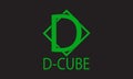 Modern unique minimalist logo D and neon monogram box cube Royalty Free Stock Photo