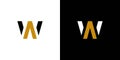 Modern and luxury WA logo design Royalty Free Stock Photo