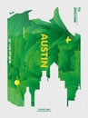 USA Austin skyline city gradient vector poster