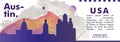 USA Austin skyline city gradient vector banner