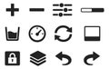 Modern universal icon set featuring a variety of essential interface elements for web and app design Royalty Free Stock Photo