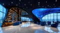 Modern, upscale bar and lounge with a stunning, curved design Royalty Free Stock Photo