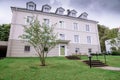 Modern urban architecture, newly renovated apartment building, apartment building in a quiet residential area with green areas Royalty Free Stock Photo