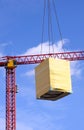 Modern urban building under construction with a crane Royalty Free Stock Photo