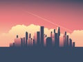 Modern urban cityscape vector illustration. Symbol of power, economy, financial institutions, money and banks. Royalty Free Stock Photo