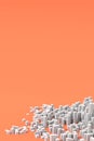 Modern urban environment, abstract city planning concept on orange background