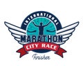 Modern City Marathon Badge Logo Illustration