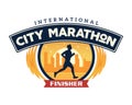 Modern City Marathon Badge Logo Illustration