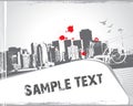 Modern urban scene with sample text