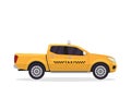 Modern Urban Yellow Taxi Vehicle Illustration