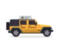 Modern Urban Yellow Taxi Vehicle Illustration