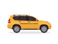 Modern Urban Yellow Taxi Vehicle Illustration