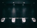 Modern urinals in the toilet Royalty Free Stock Photo