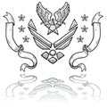 Modern US Air Force Insignia with Ribbons Royalty Free Stock Photo