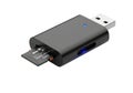 Modern USB card reader transfers dashcam data for easy access and viewing Royalty Free Stock Photo