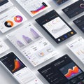 Modern User Interface Design for Data Visualization and Analytics Royalty Free Stock Photo