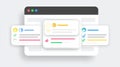 Modern User Interface Design Showcasing Interactive Elements and Notifications on a Web Application Screen Royalty Free Stock Photo