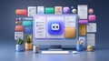Modern User Interface Design Workspace with Desktop Computer and Mobile Devices Royalty Free Stock Photo