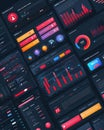 Modern User Interface Elements for Data Visualization and Analytics Royalty Free Stock Photo