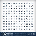 Modern user interface flat mono icons, pixels