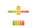 Modern user satisfaction meter with five funny emoticons