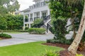 Modern vacation home with tropical landscaping in sunny Florida Royalty Free Stock Photo
