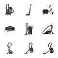 Modern vacuum cleaner icon set, simple style