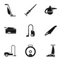 Modern vacuum cleaner icon set, simple style