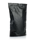 Modern vacuum sealed black package of coffee or tea