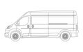 Modern van blueprint - outline style Royalty Free Stock Photo