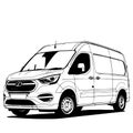 Modern Van Outline Royalty Free Stock Photo