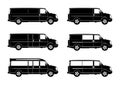 Modern van in various body configurations. Royalty Free Stock Photo