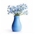 Simple Modern Vase Forget-me-not - White Background Royalty Free Stock Photo