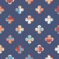 Modern vector abstract seamless pattern with stylised flowers in retro style. Royalty Free Stock Photo