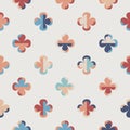 Modern vector abstract seamless pattern with stylised flowers in retro style.