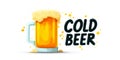 Cold Beer Mug Vector Illustration With Splash Effects and Text Typography Royalty Free Stock Photo