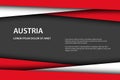 Modern vector background with Austrian colors and grey free space for your text, overlayed sheets of paper