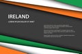 Modern vector background with Irish colors and grey free space for your text, overlayed sheets of paper in the look of the Irish